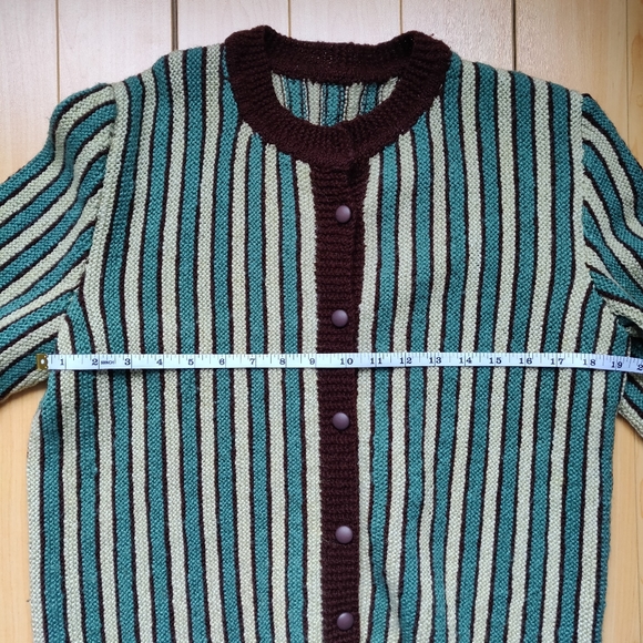 Stripe Funky Vintage Button Spring Cardigan - Picture 6 of 8